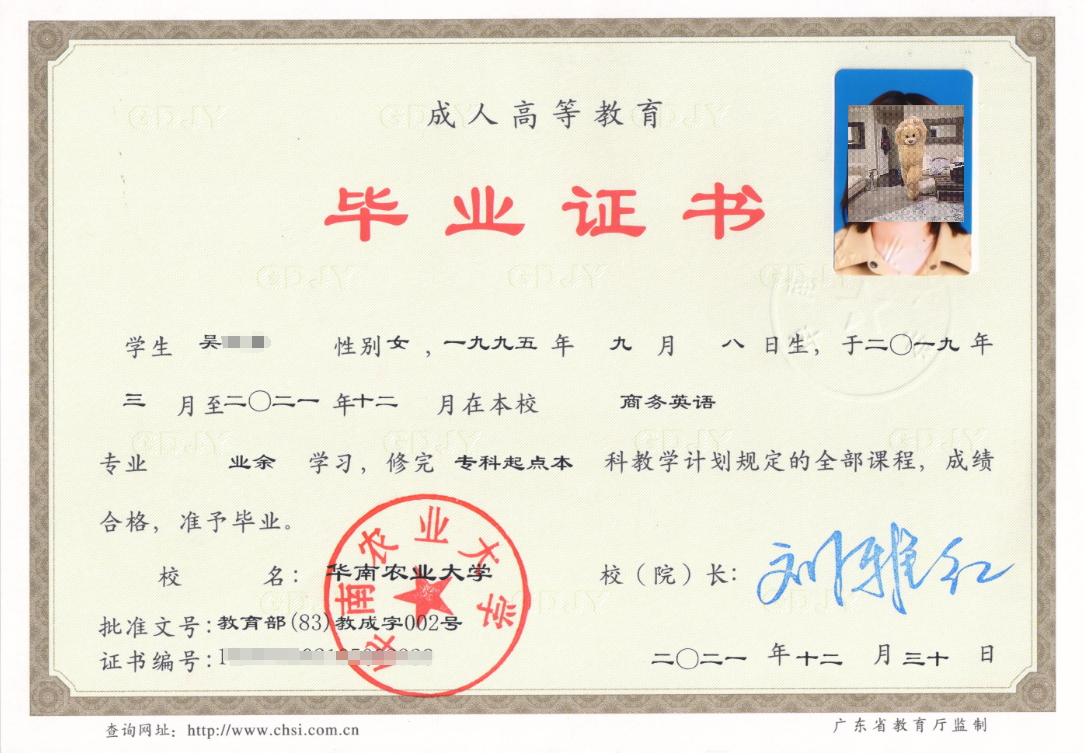 毕业证书